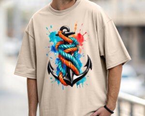 Black Anchor - Oversized Fit T-Shirt