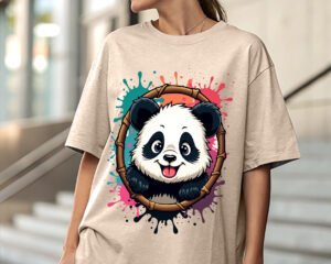 Playful Panda- Oversized Fit T-Shirt