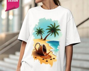 Coffee Island (3D) - Oversized Fit T-Shirt