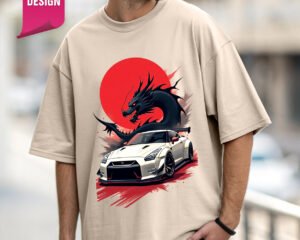 Dragon Drift (3D) - Oversized Fit T-Shirt