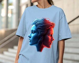Duality Faces - Oversized Fit T-Shirt