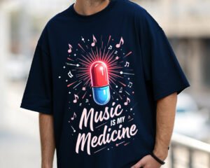 Music is Medicine - Oversized Fit T-Shirt (Special Order)