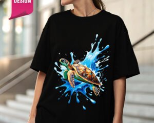Ocean Turtle (3D) - Oversized Fit T-Shirt