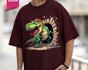 T-Rex (3D) - Oversized Fit T-Shirt